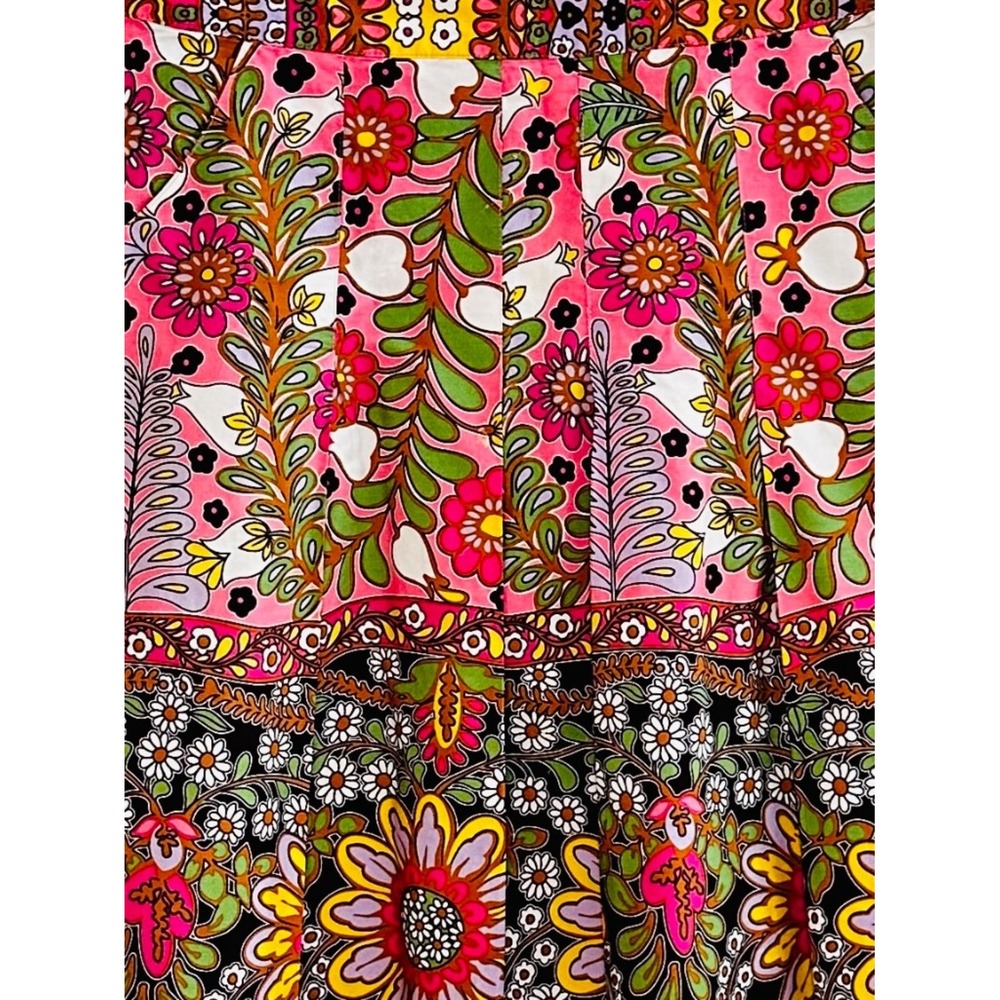 CAbi Women's Summer Sz 6 Cotton '70's Floral Pleated Knee-Length Skirt - Picture 4 of 7